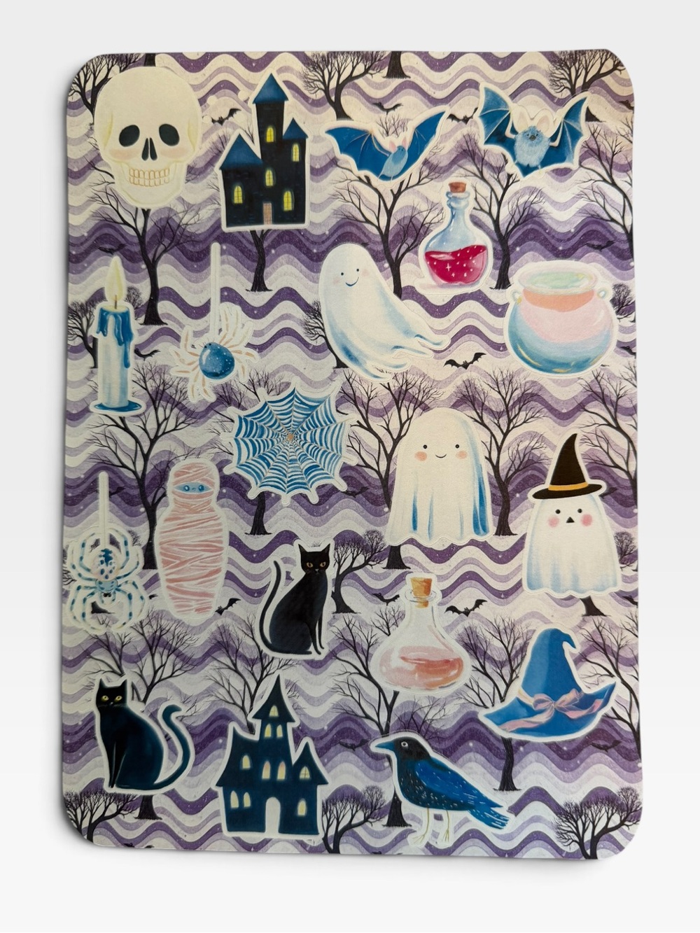 Sheet of 20 homemade matte spooky Halloween stickers